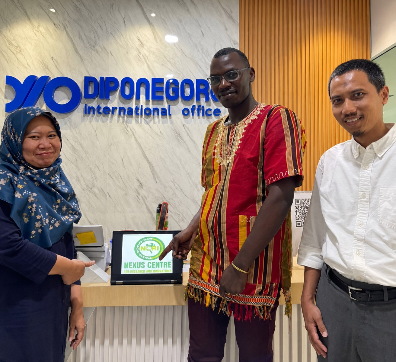 NexusCRI representatives meeting partners at Diponegoro University International Office.